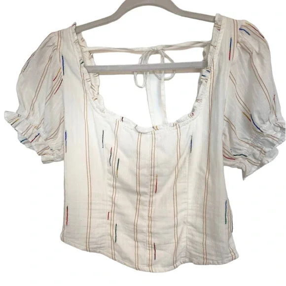 NWOT Free People White Striped Corset Top - Picture 9 of 10